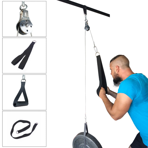 DIY Pulley Cable Machine Home Gym Attachment System