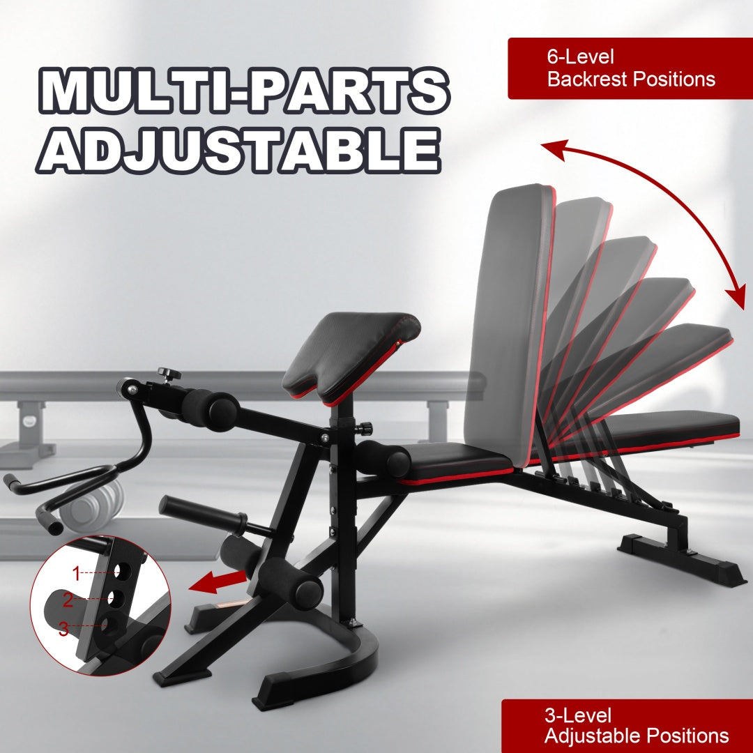 Adjustable Weight Bench Combo With Squat Rack System