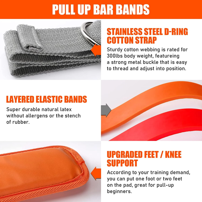 Pull-Up Assistance Bands Resistance Training Strap Set