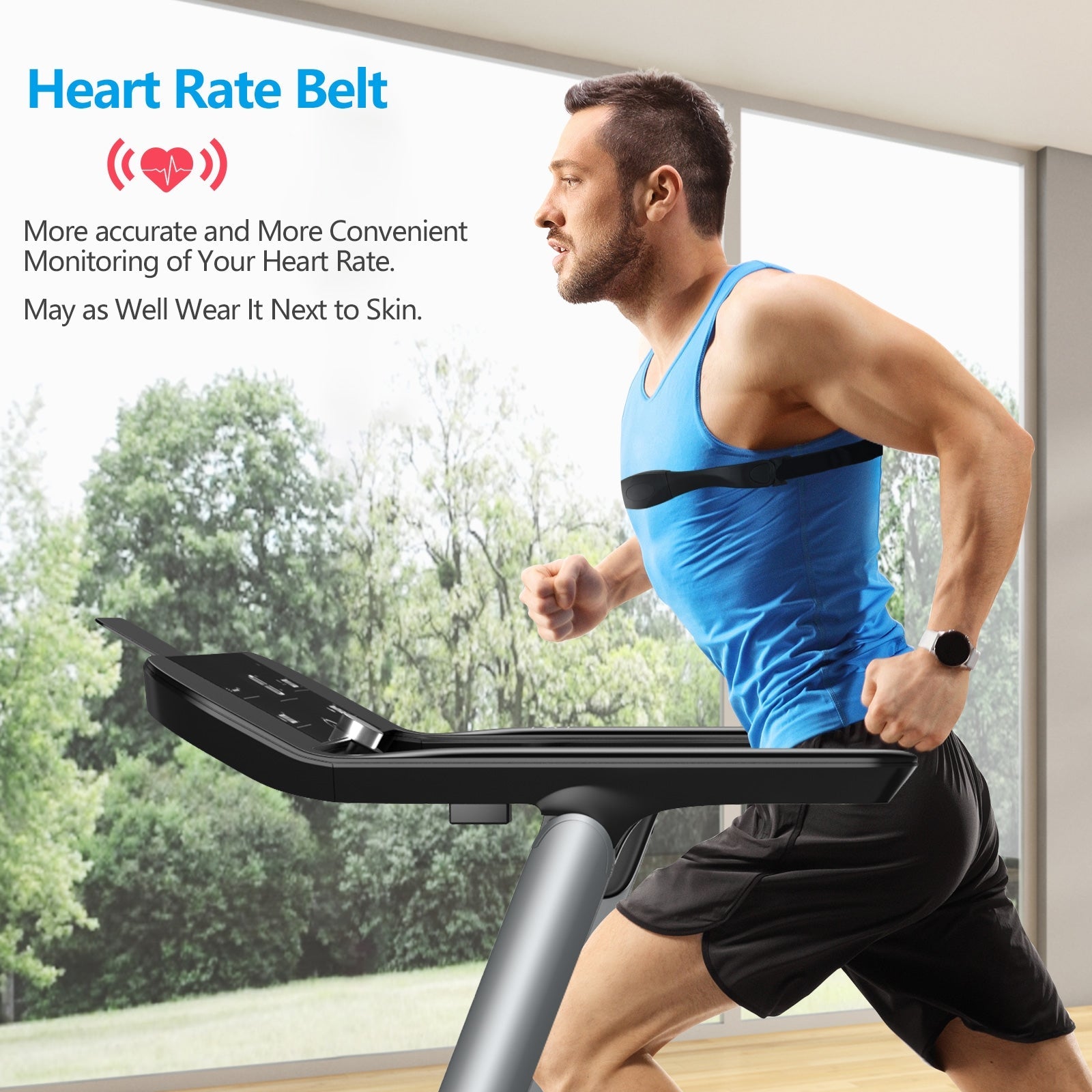 Italian Folding Treadmill With Heart Rate Belt Included