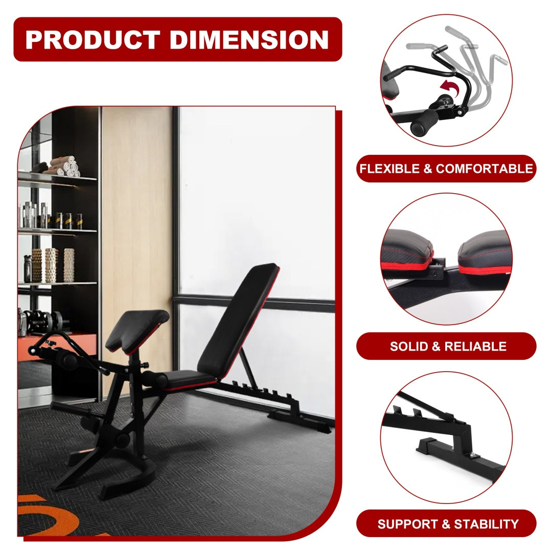 Adjustable Weight Bench Combo With Squat Rack System