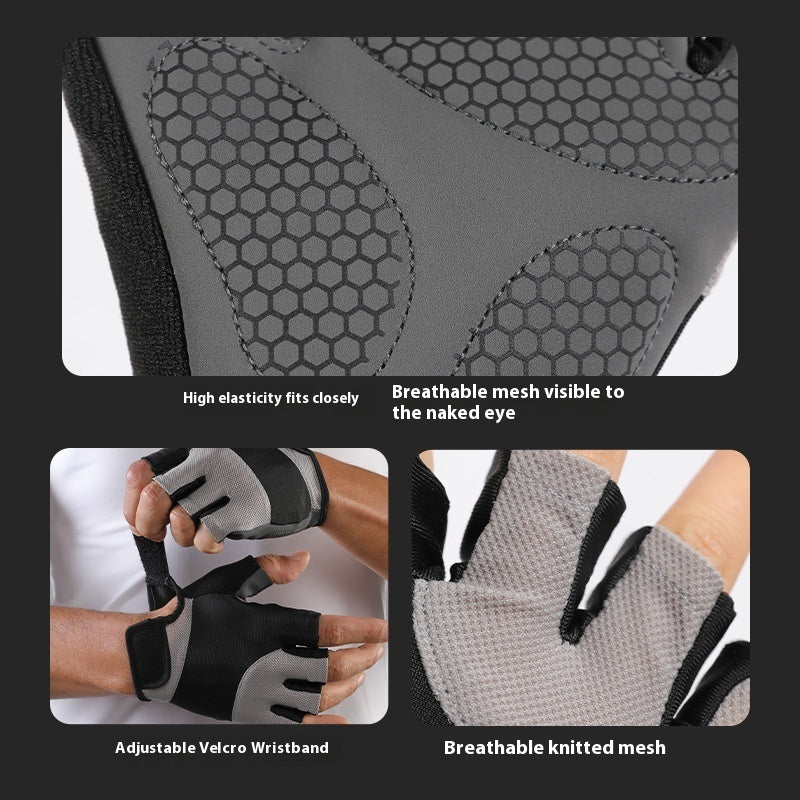 Half-Finger Fitness Gloves Anti-Slip Weightlifting Training
