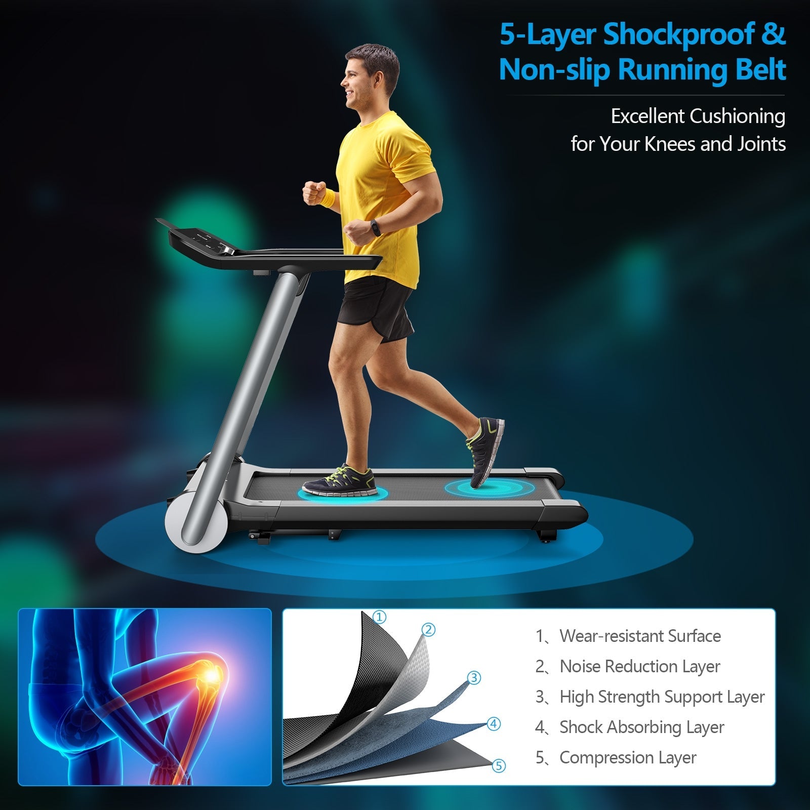 Italian Folding Treadmill With Heart Rate Belt Included