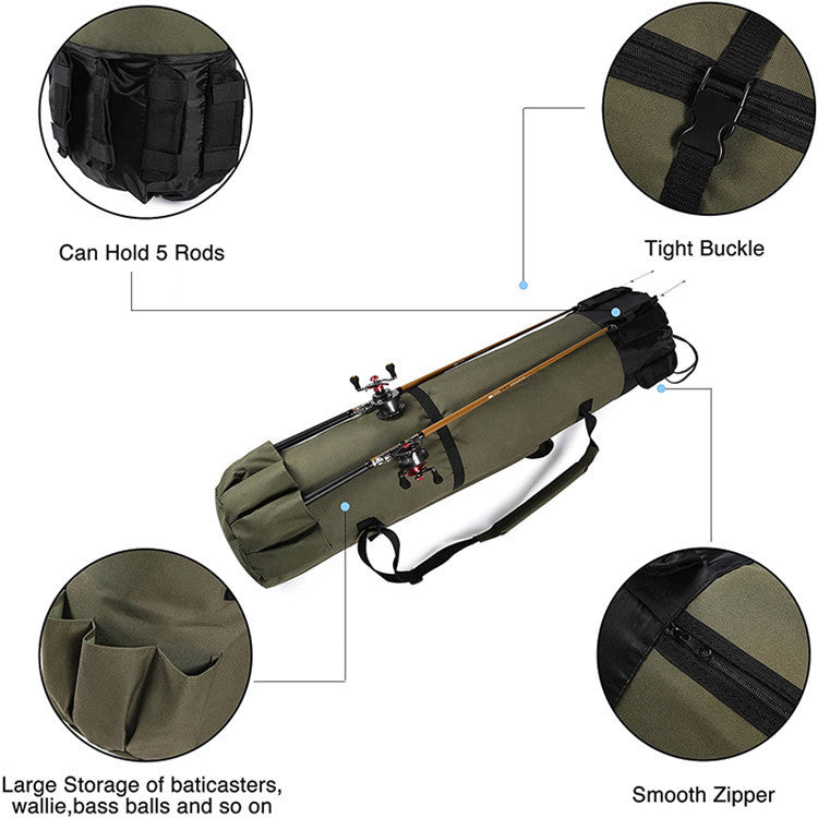 Cylinder Outdoor Fishing Rod Storage Gear Bag
