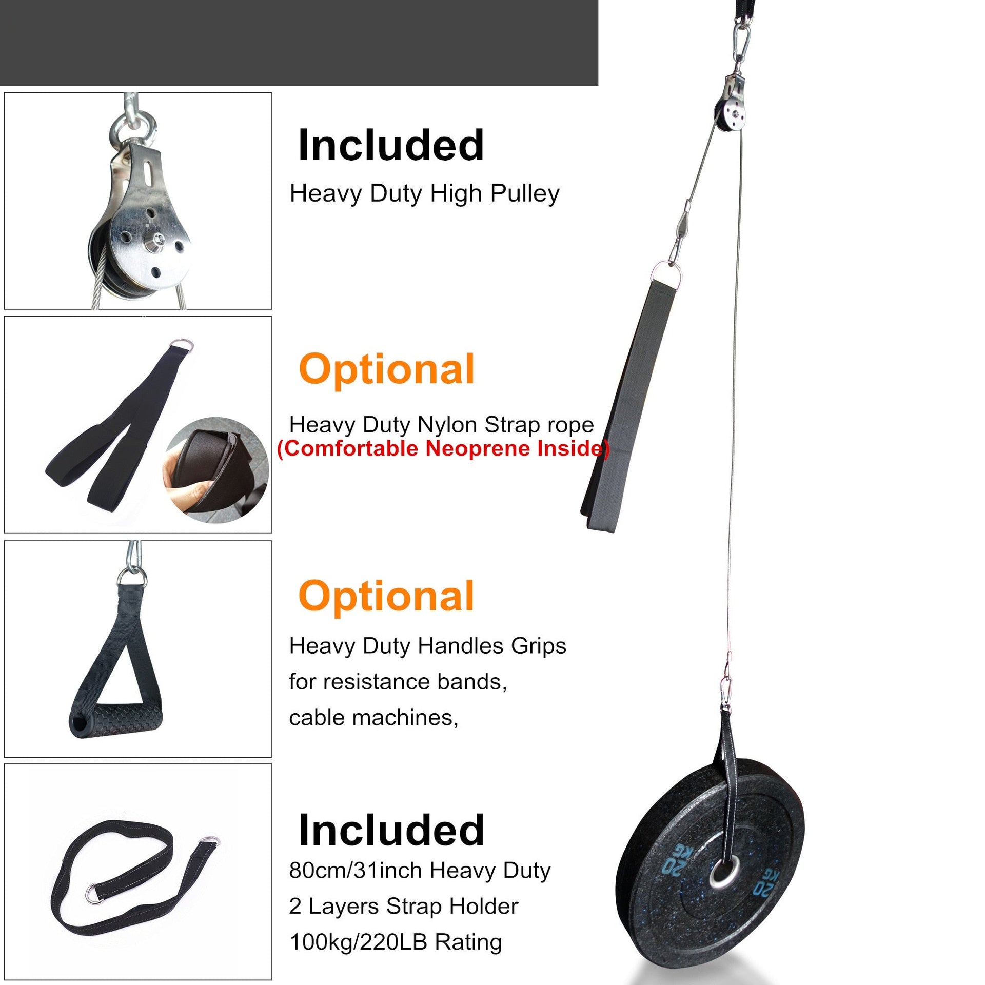 DIY Pulley Cable Machine Home Gym Attachment System
