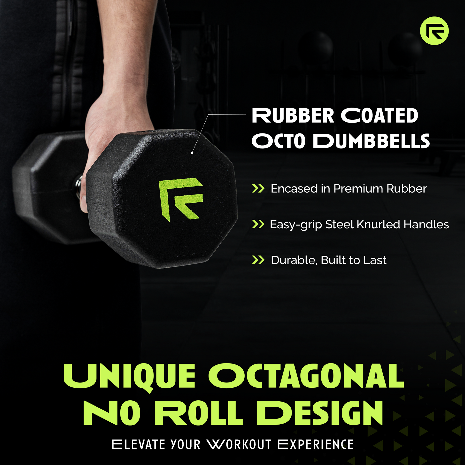 Octo Rubber Dumbbell Individual Strength Training Weight