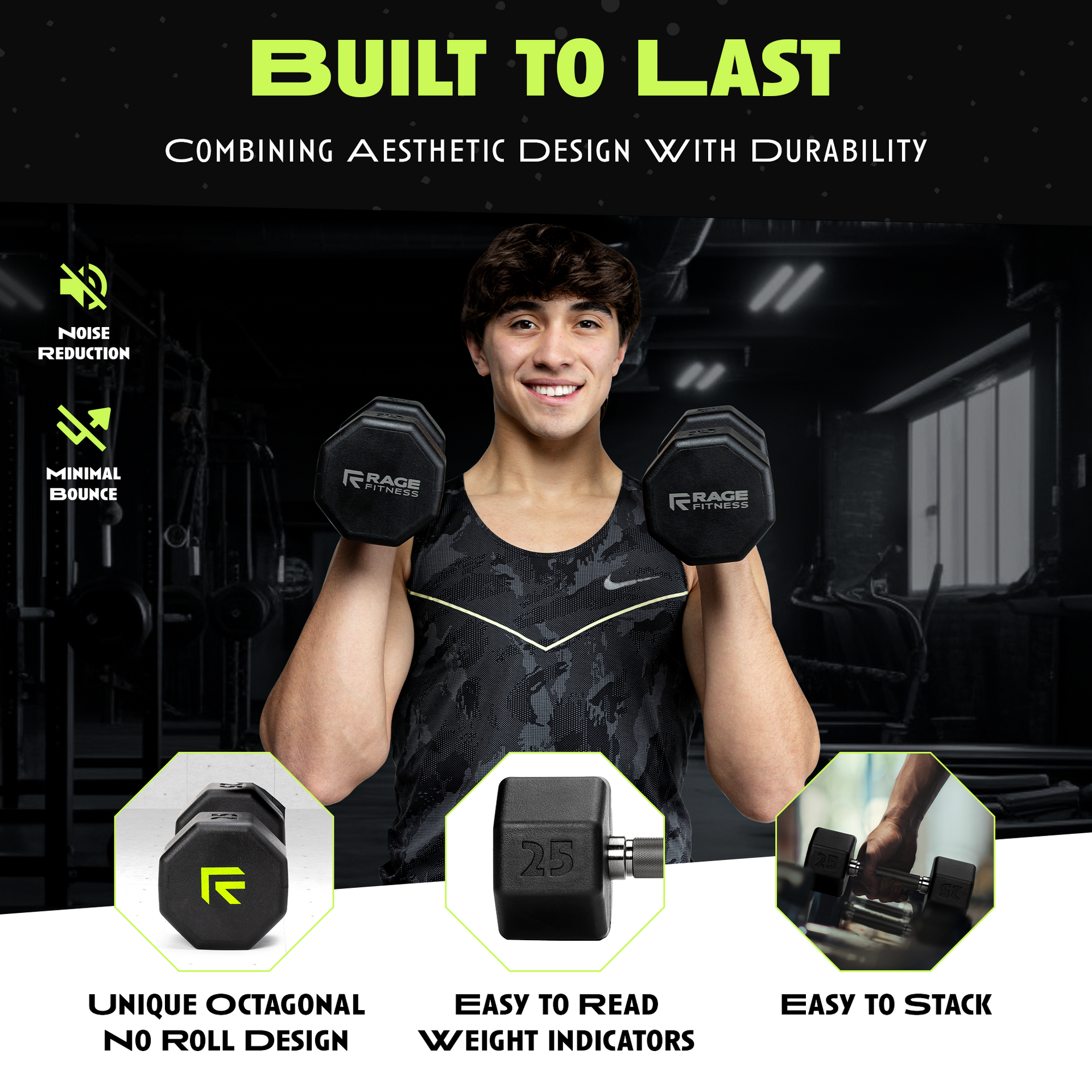 Octo Rubber Dumbbell Individual Strength Training Weight