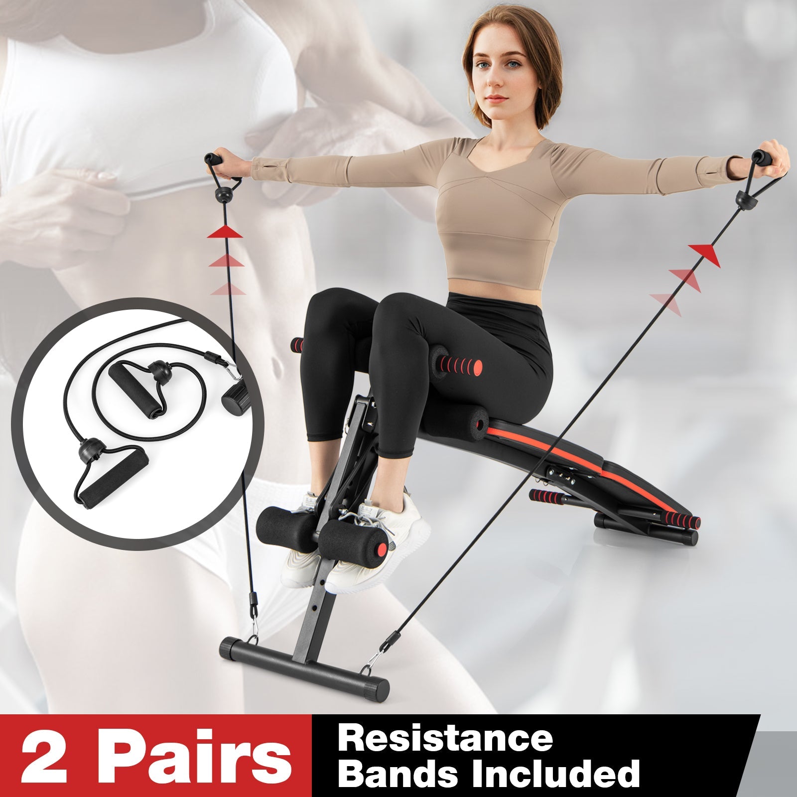 Multifunctional Adjustable Sit-Up Workout Bench Metal Frame