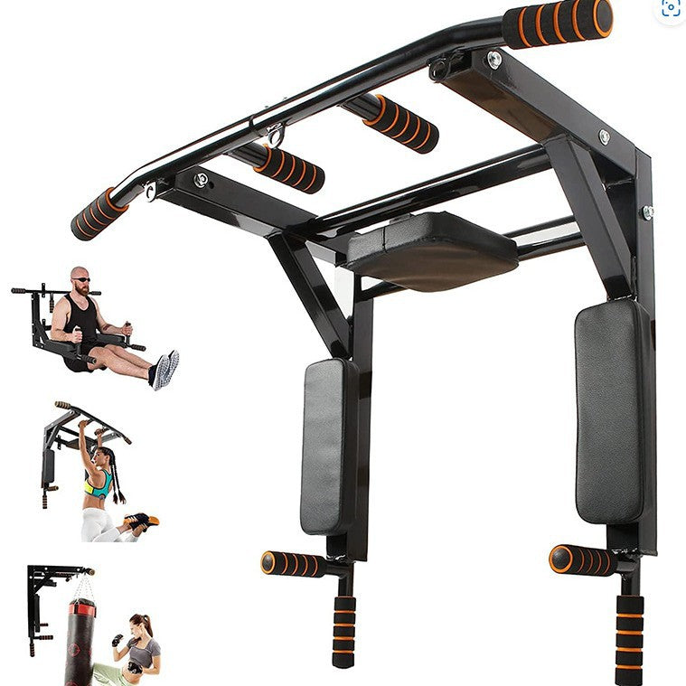 Wall-Mounted Sandbag Rack Pull-Up Parallel Bar Station
