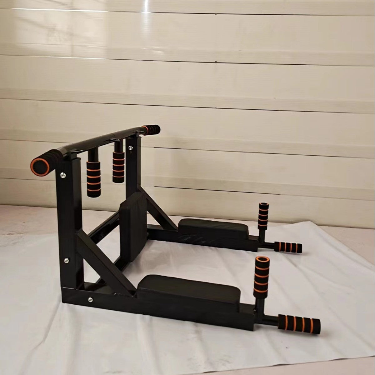 Wall-Mounted Sandbag Rack Pull-Up Parallel Bar Station