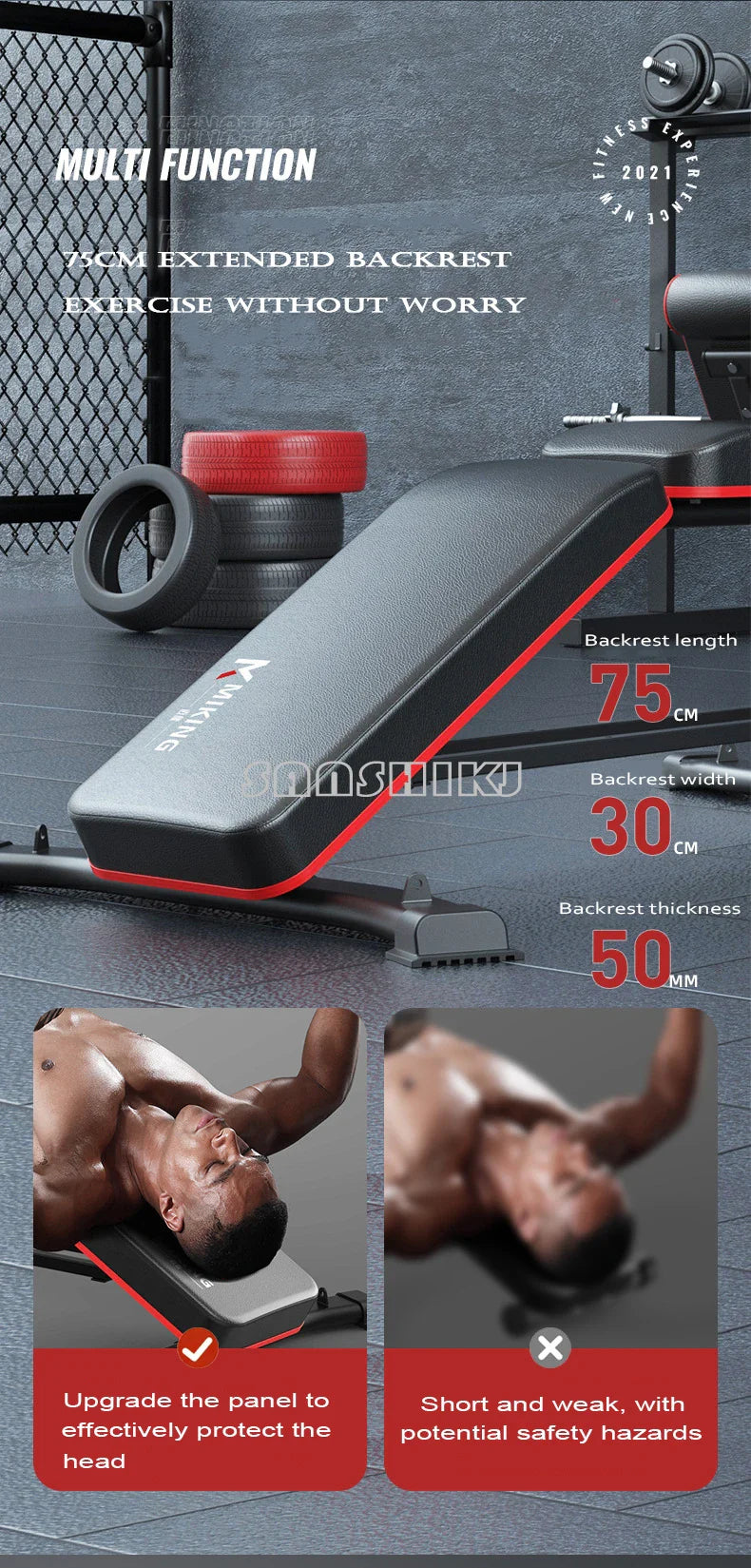 Upgraded Multi-Function Weightlifting Bench Home Fitness Equipment