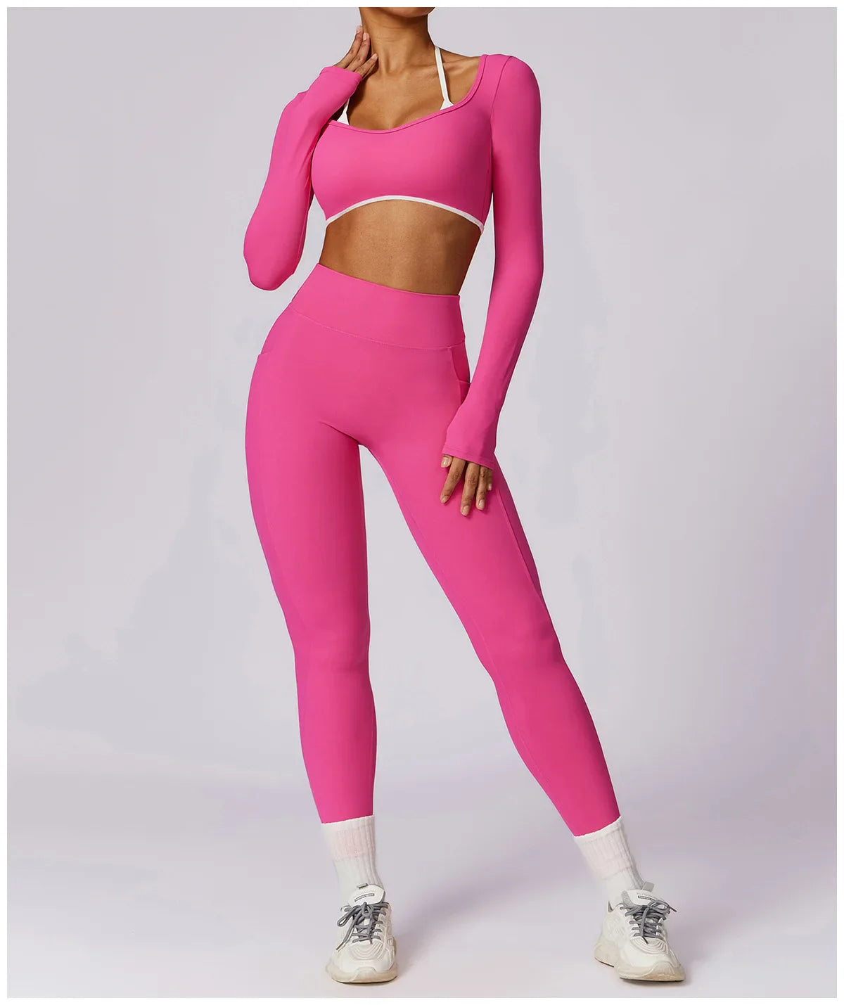 Spring Yoga Dance Performance Activewear Outfit Set