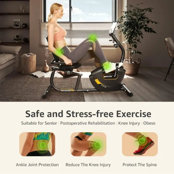 Recumbent Magnetic Exercise Bike for Home Fitness Workouts
