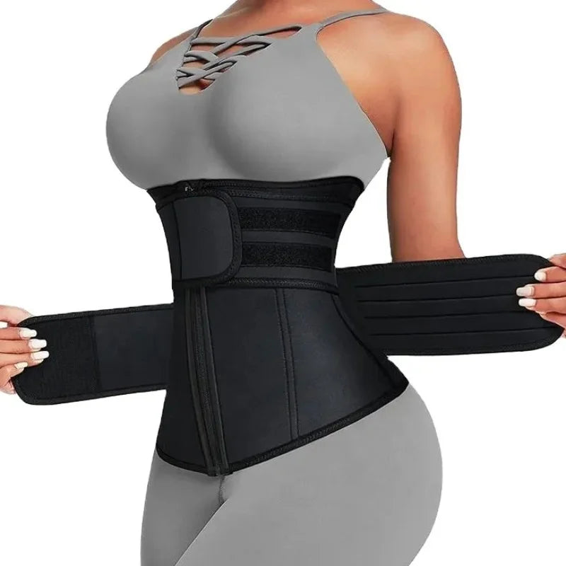 Women's Adjustable Neoprene Waist Trainer Double Belt Corset