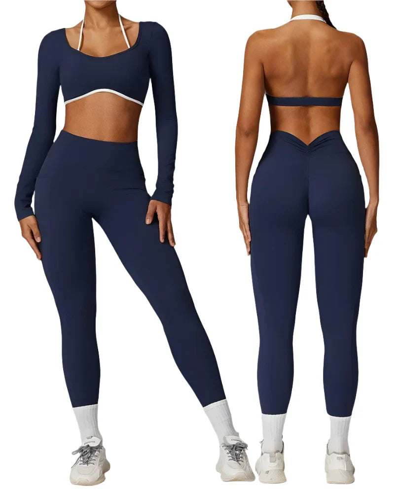 Spring Yoga Dance Performance Activewear Outfit Set