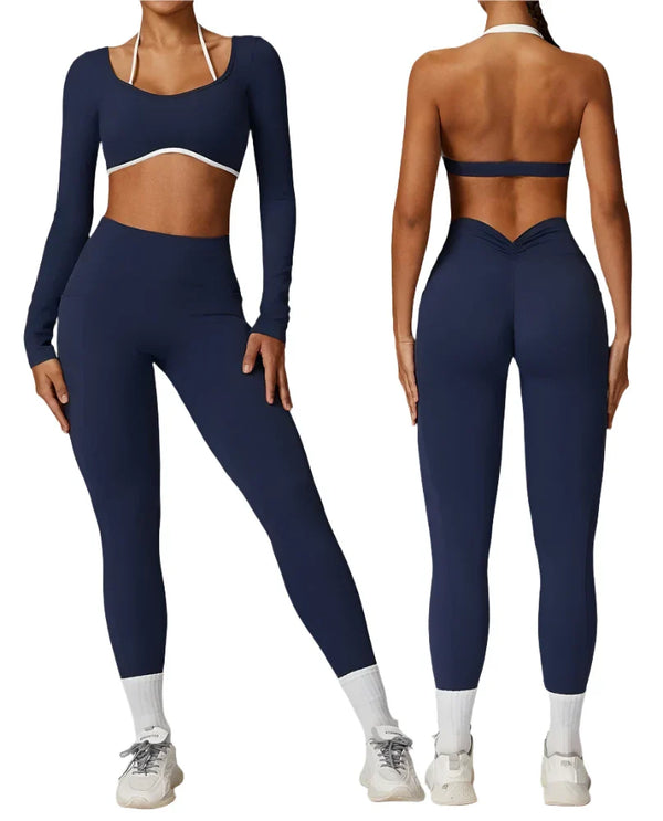Spring Yoga Dance Performance Activewear Outfit Set