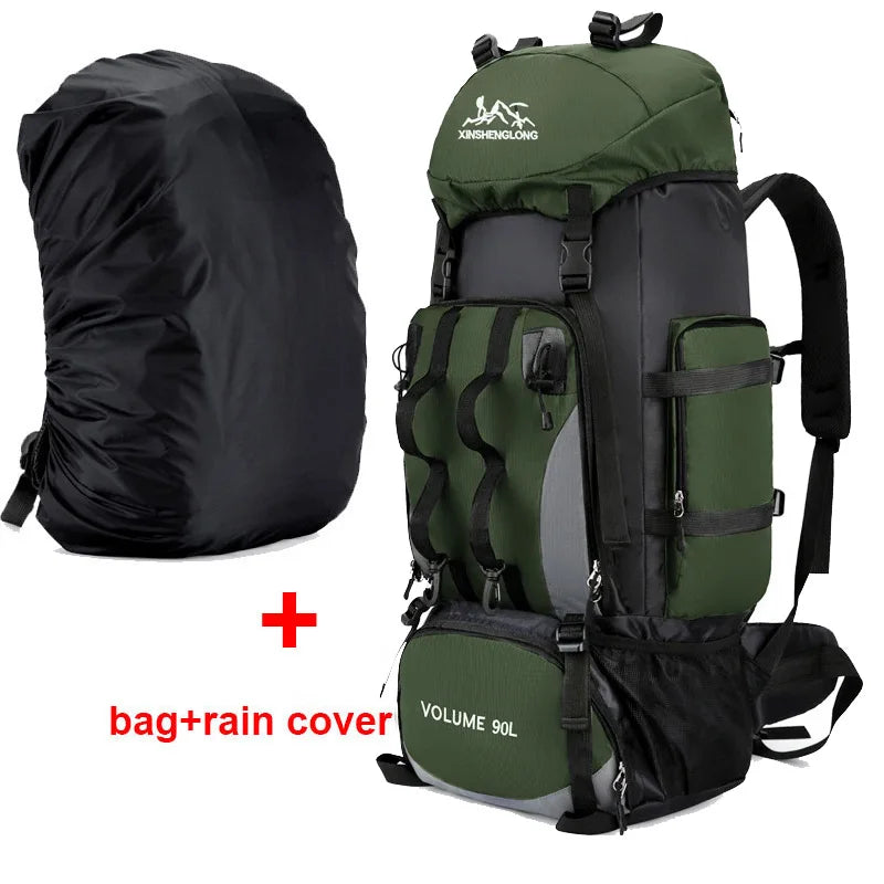 90L Waterproof Hiking Camping Trekking Backpack Large Capacity
