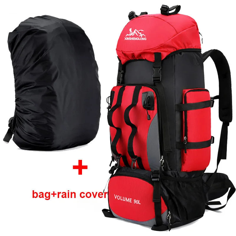 90L Waterproof Hiking Camping Trekking Backpack Large Capacity