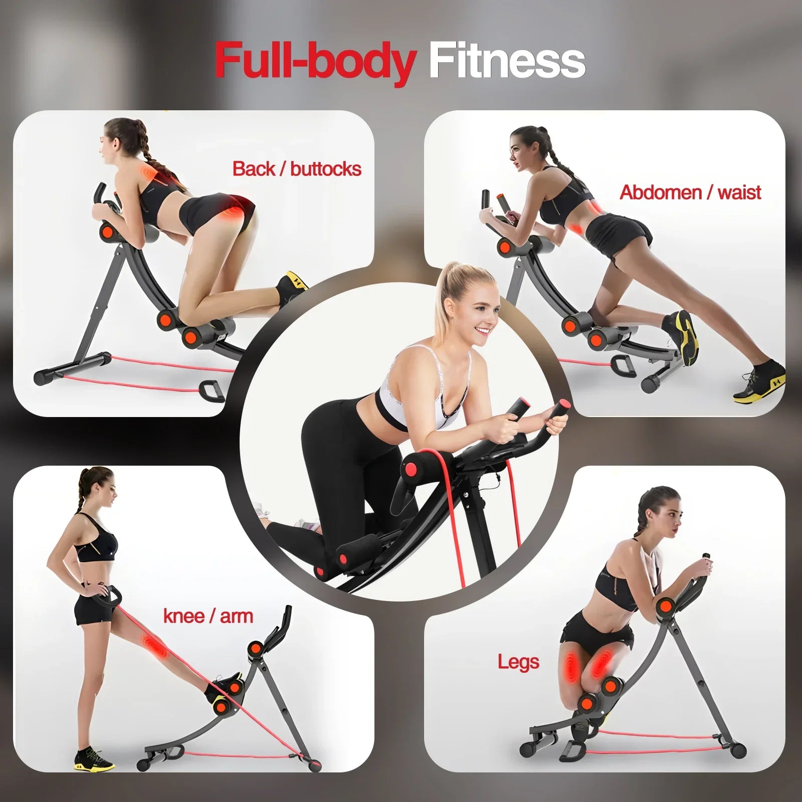 Foldable Ab Machine Home Gym Trainer LCD
