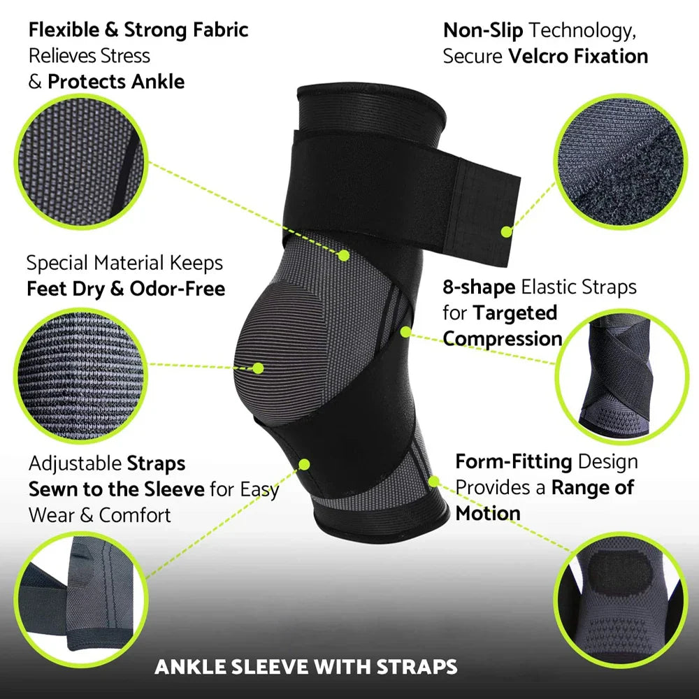 Sports Ankle Brace Compression Support Sleeve Strap