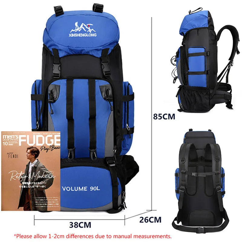 90L Waterproof Hiking Camping Trekking Backpack Large Capacity