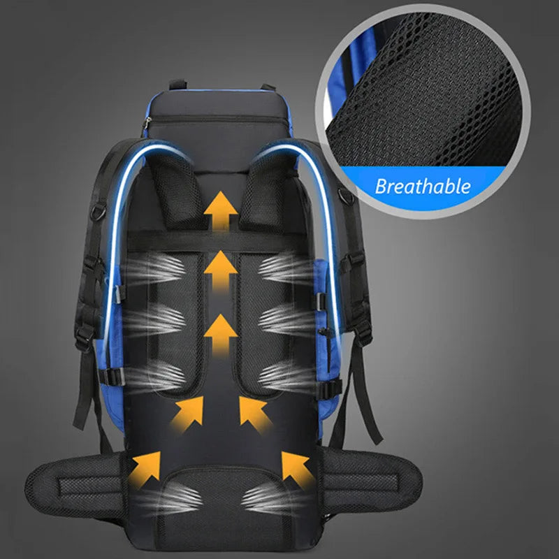 90L Waterproof Hiking Camping Trekking Backpack Large Capacity