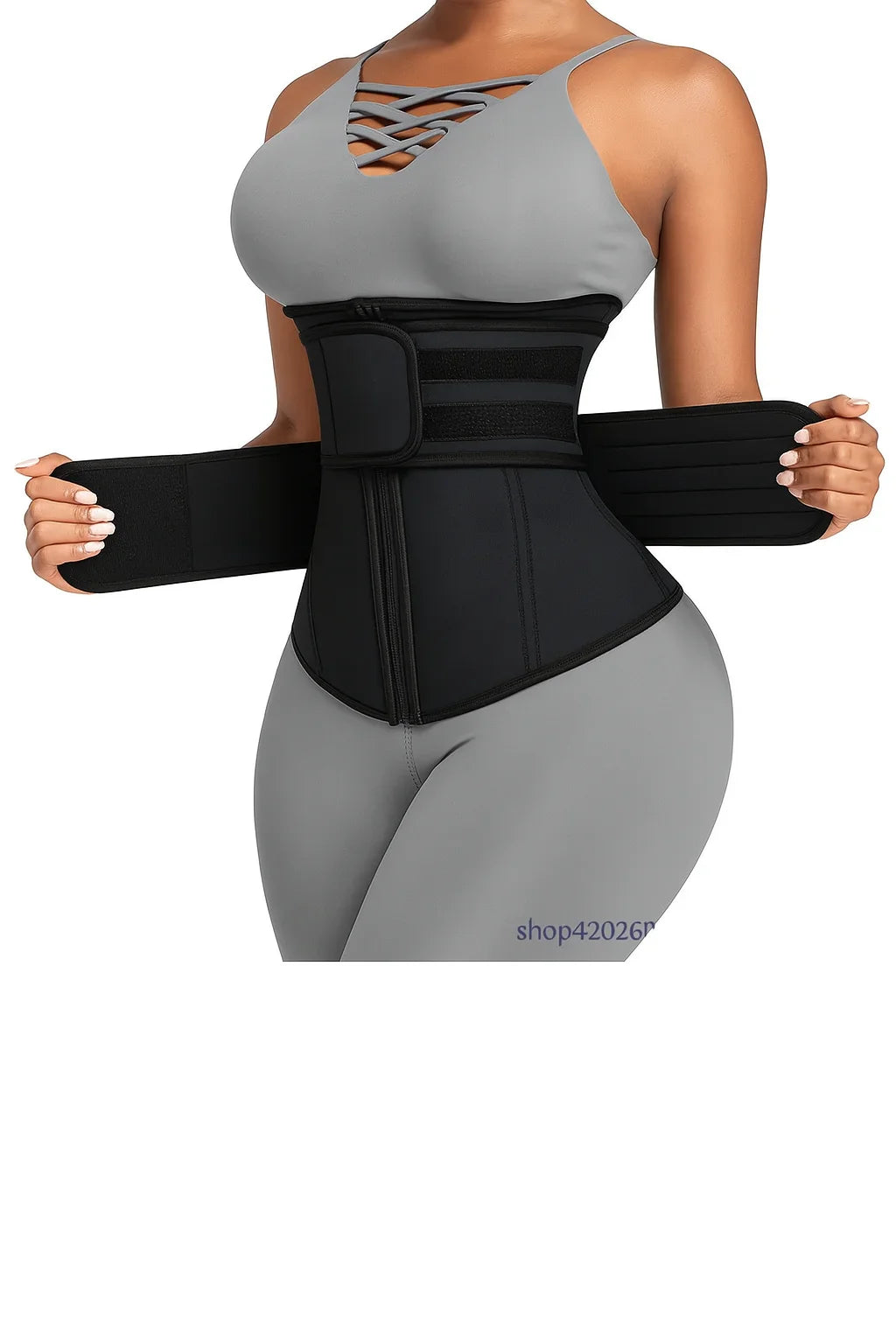 Women's Adjustable Neoprene Waist Trainer Double Belt Corset