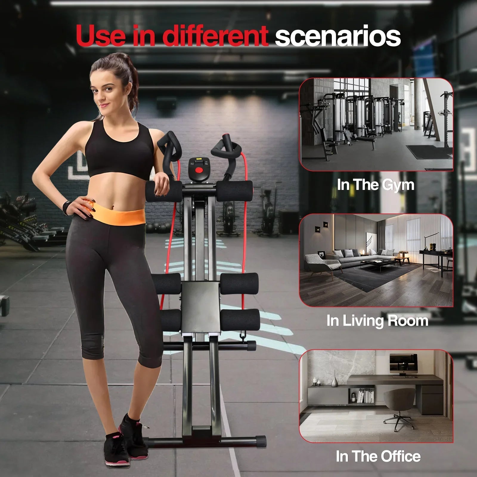 Foldable Ab Machine Home Gym Trainer LCD