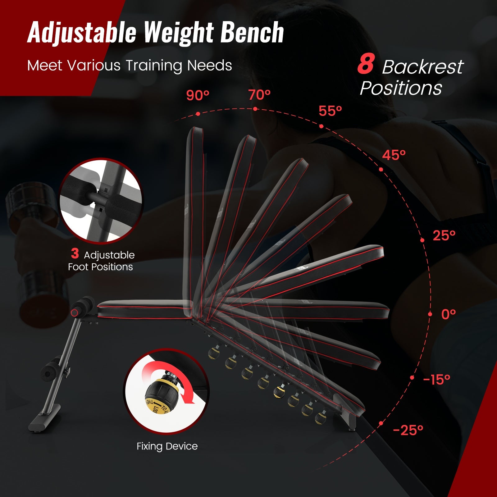 Adjustable Weight Bench Full Body Strength Training