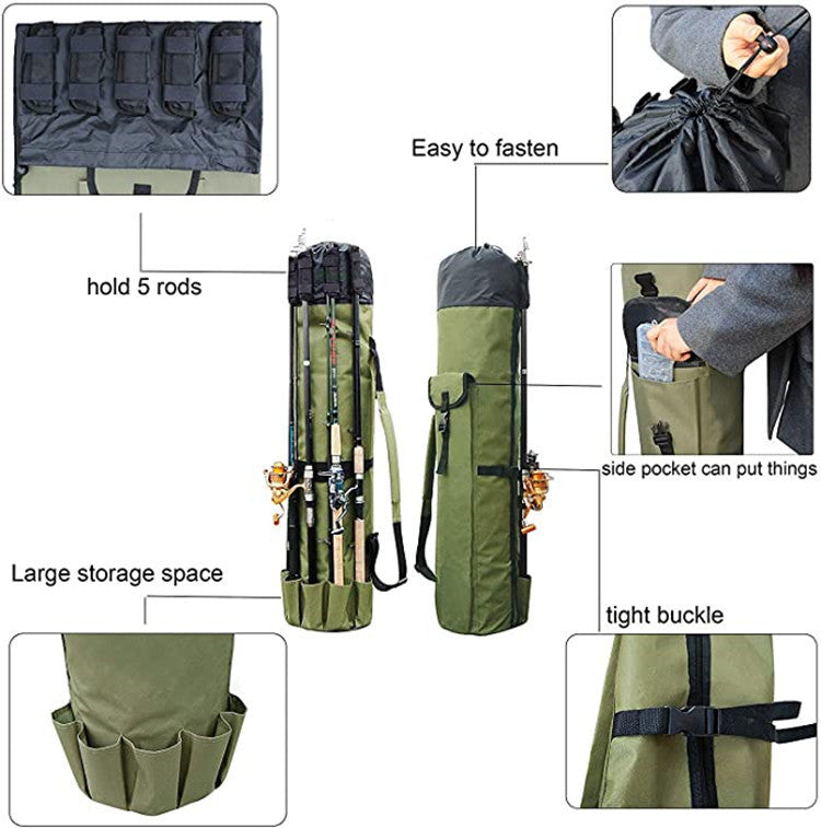 Cylinder Outdoor Fishing Rod Storage Gear Bag