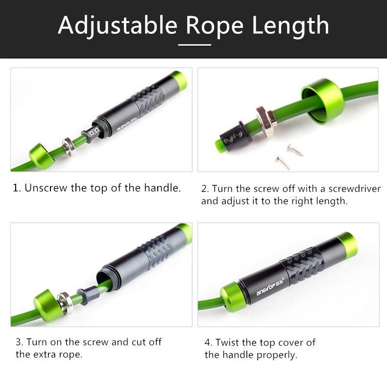 Adjustable Weighted Jump Rope With Aluminum Handles