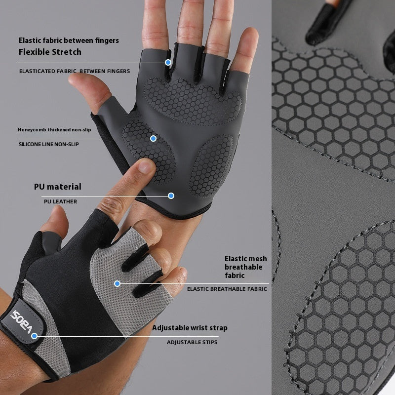 Half-Finger Fitness Gloves Anti-Slip Weightlifting Training