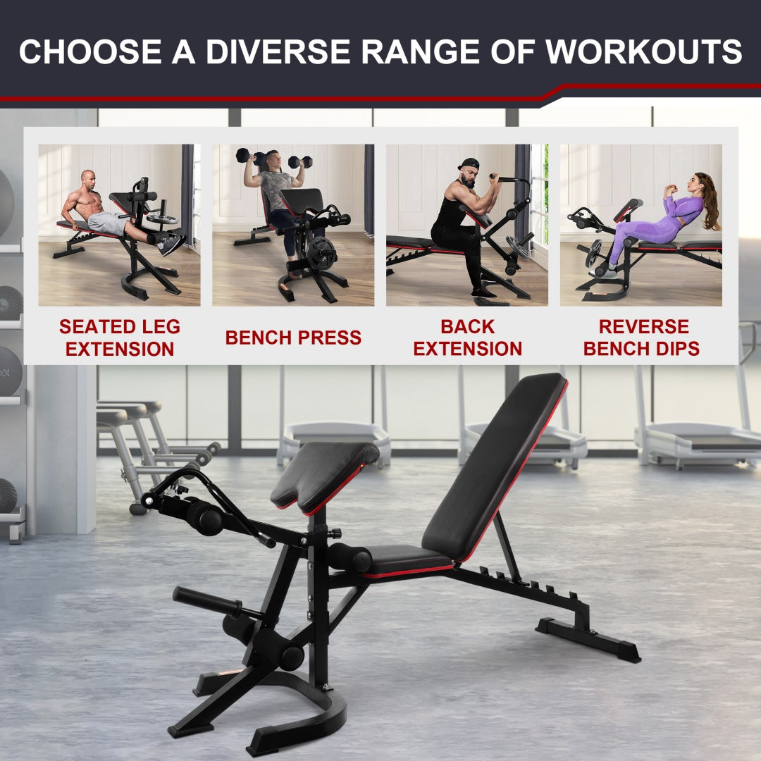 Adjustable Weight Bench Combo With Squat Rack System