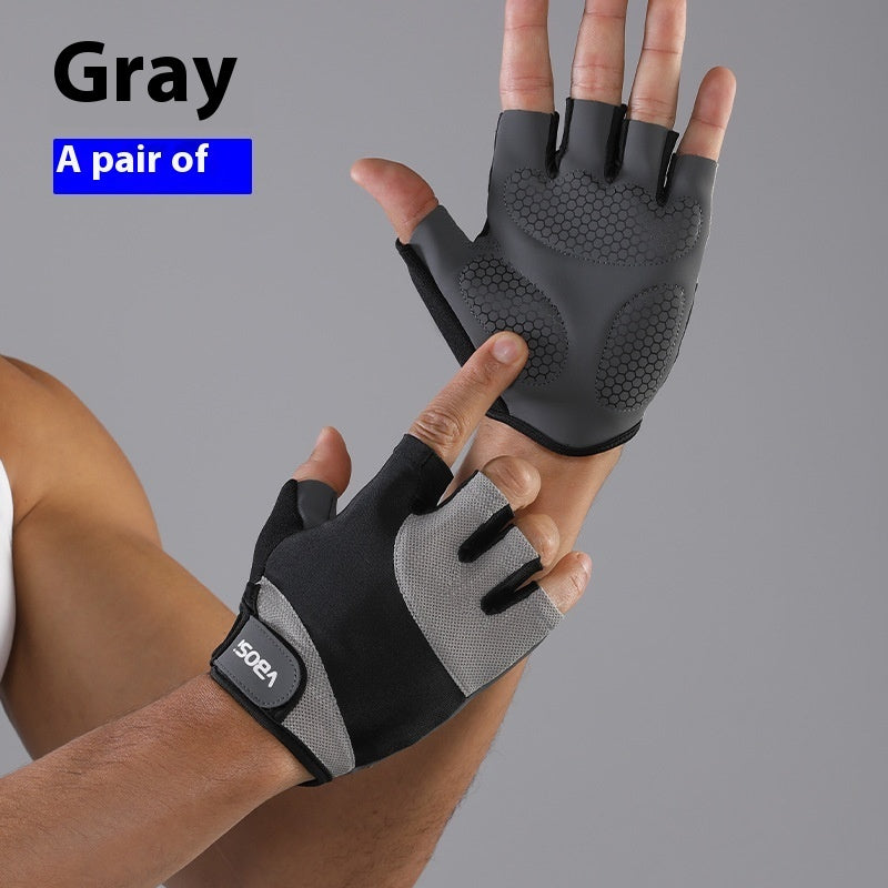 Half-Finger Fitness Gloves Anti-Slip Weightlifting Training