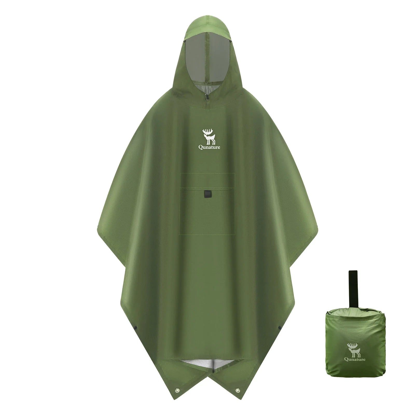 Unisex Waterproof Rain Poncho With Hiking Pocket