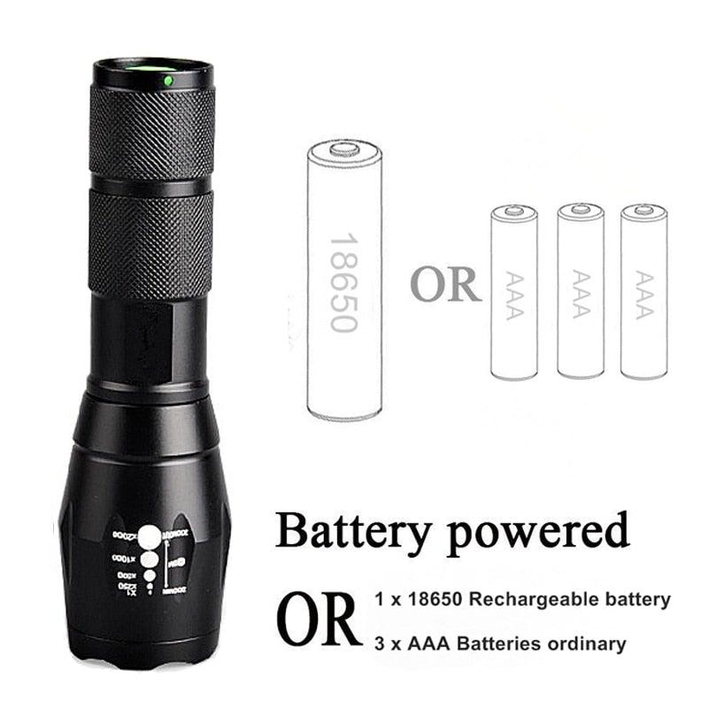 Waterproof Z45 LED Zoomable Rechargeable Camping Flashlight