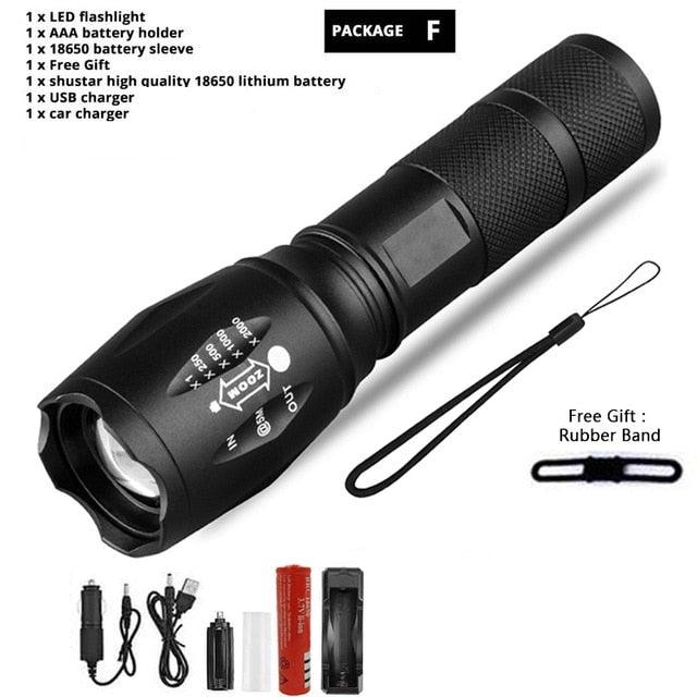 Waterproof Z45 LED Zoomable Rechargeable Camping Flashlight