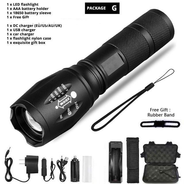 Waterproof Z45 LED Zoomable Rechargeable Camping Flashlight