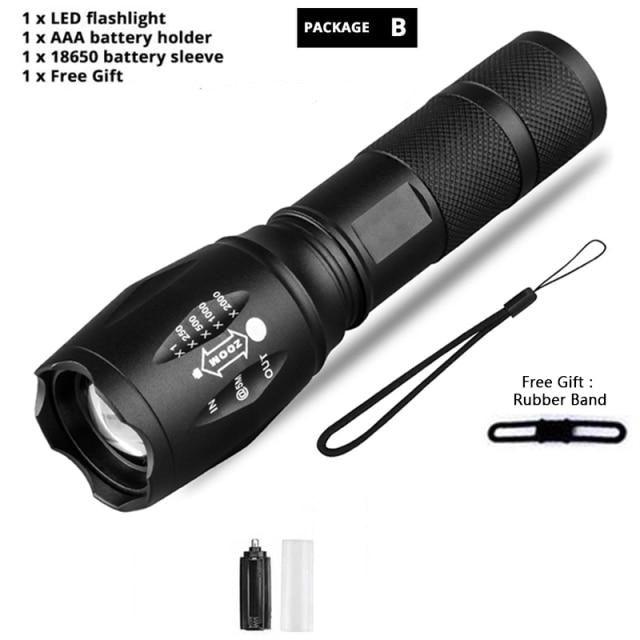 Waterproof Z45 LED Zoomable Rechargeable Camping Flashlight