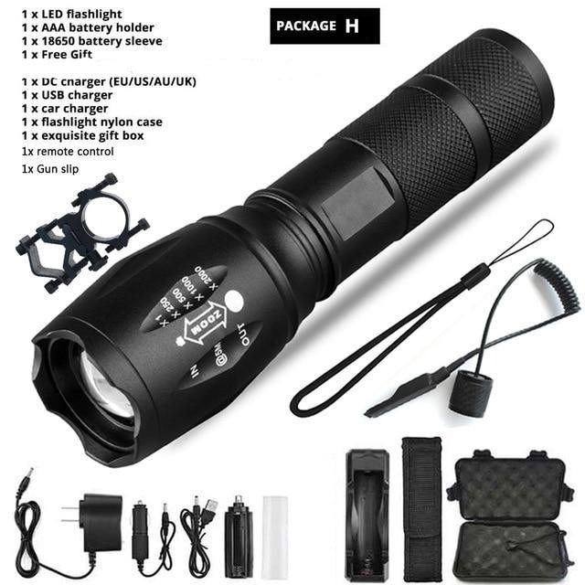 Waterproof Z45 LED Zoomable Rechargeable Camping Flashlight