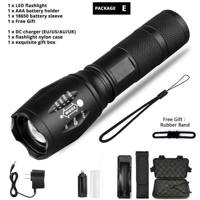 Waterproof Z45 LED Zoomable Rechargeable Camping Flashlight