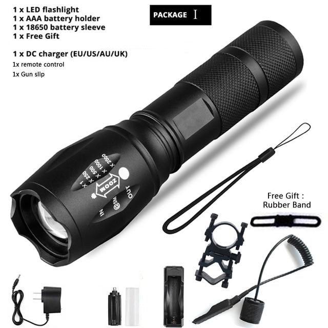 Waterproof Z45 LED Zoomable Rechargeable Camping Flashlight